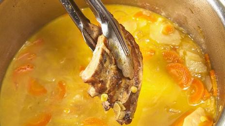 гороховый крем суп с беконом