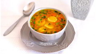 Гороховый суп с чесночными рулетиками