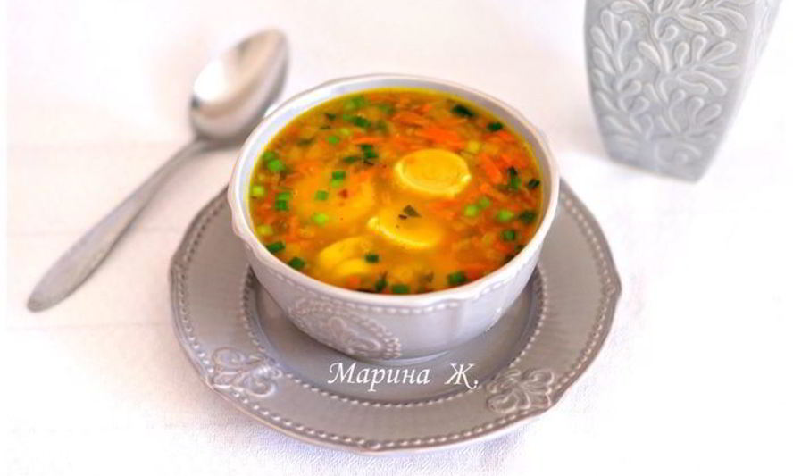 Рецепт гороховый суп с чесночными рулетиками