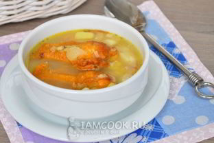 Гороховый суп с копчеными крылышками