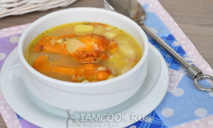 Рецепт гороховый суп с копчеными крылышками