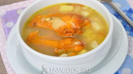 гороховый суп с копчеными крылышками