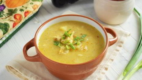 гороховый суп с курицей и кокосовым молоком