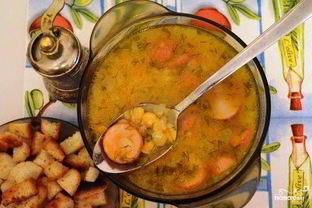 Гороховый суп с сардельками