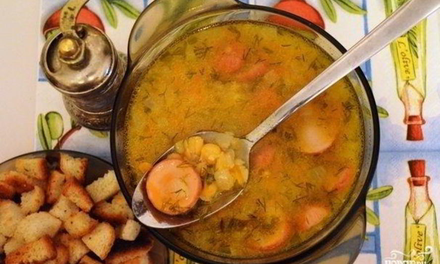 Рецепт гороховый суп с сардельками