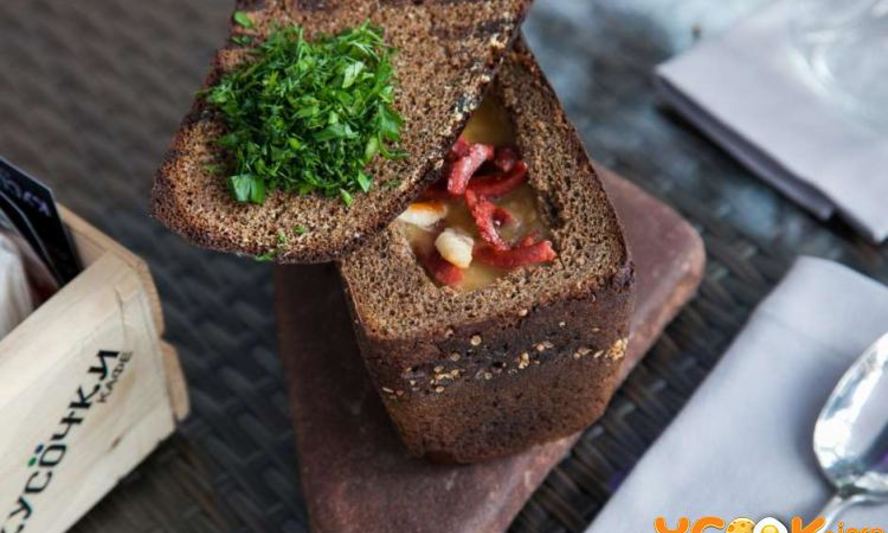 Рецепт гороховый суп в хлебе