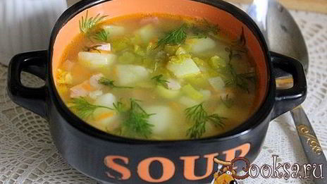 суп из зеленого гороха с копченостями