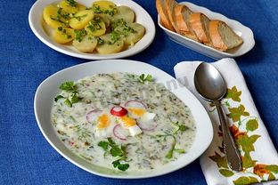 Холодник из щавеля на кефире