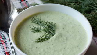 Холодный сливочный суп из огурца