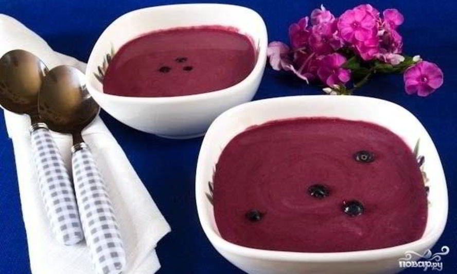 Рецепт холодный суп из черники