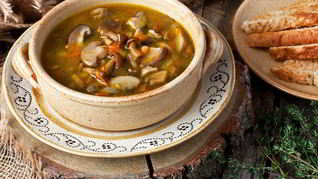 Холодный суп из лесных грибов