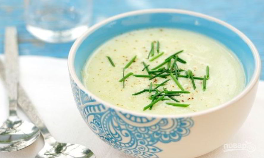 Рецепт холодный суп-пюре из кабачков