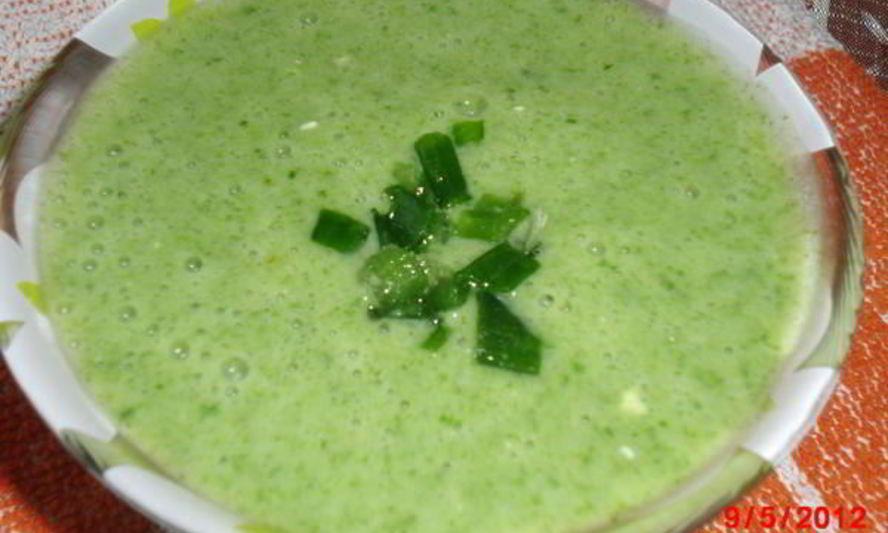 Рецепт холодный суп-пюре из листьев белой свеклы