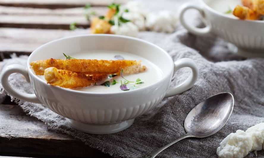 Рецепт холодный суп-пюре из цветной капусты