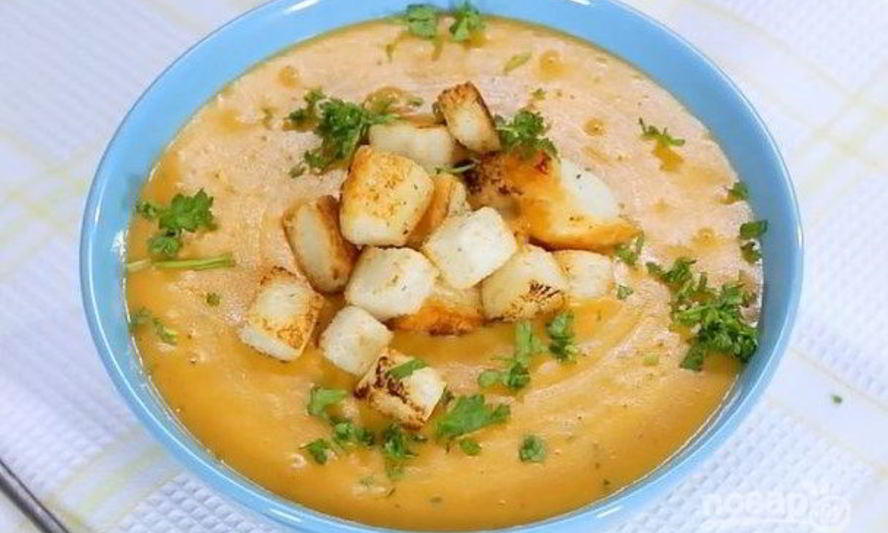 Рецепт хрустящий суп из картофеля с сухариками