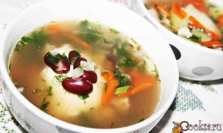 Рецепт куриный суп с фасолью