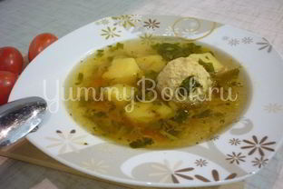 Легкий супчик с куриными фрикадельками