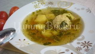 Легкий супчик с куриными фрикадельками