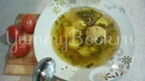 легкий супчик с куриными фрикадельками
