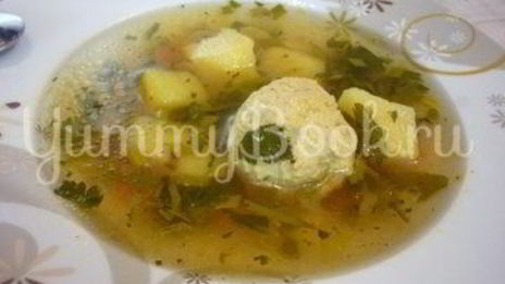 легкий супчик с куриными фрикадельками