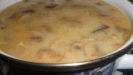 молочный суп с грибами