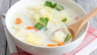 Молочный суп с овощами