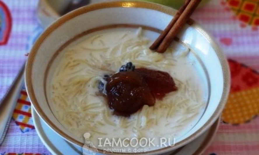 Рецепт молочный суп с вермишелью