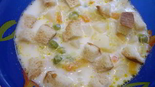 Суп молочный с овощами