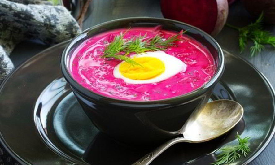 Рецепт густая окрошка со свеклой и куриным филе