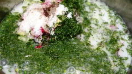 классическая окрошка на кефире