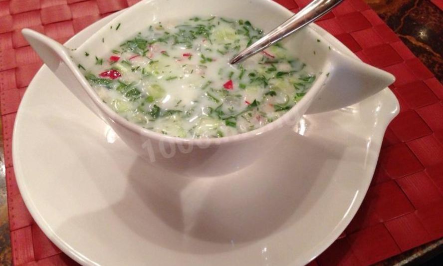 Рецепт легкий суп окрошка с черемшой на кефире