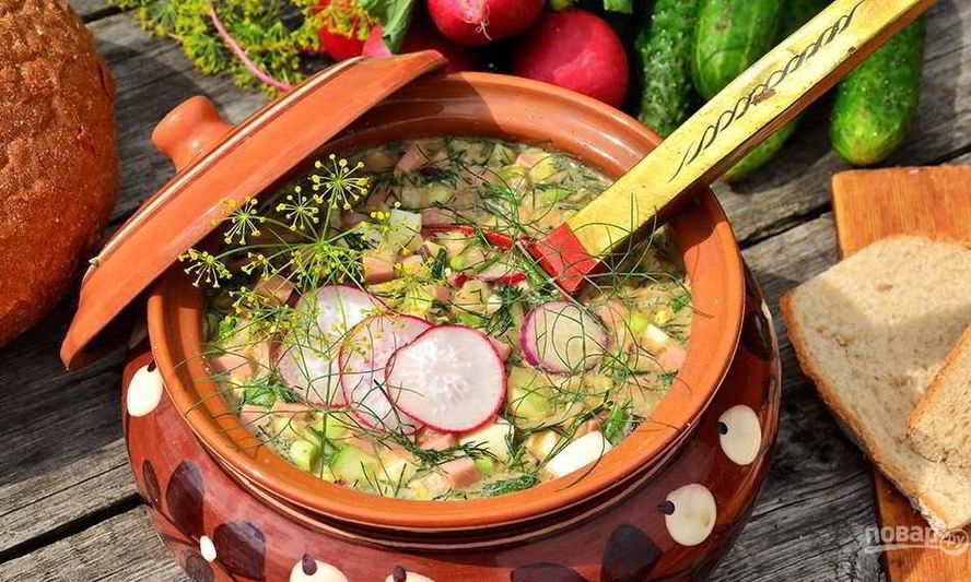 Рецепт окрошка классическая с колбасой на квасе