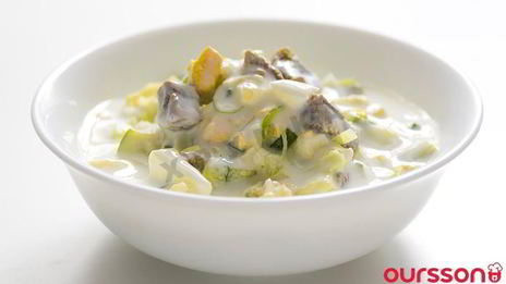 окрошка на кефире с говядиной