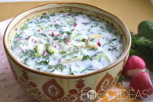 Окрошка на кефире с минералкой