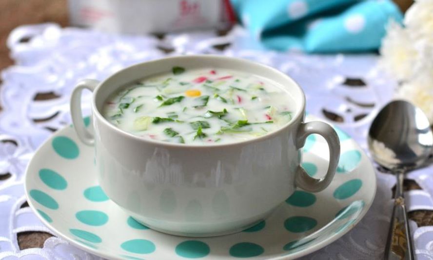 Рецепт окрошка на кефире с щавелем