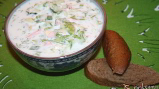 Окрошка на сметане и айране