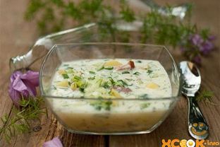 Окрошка на сметане и минеральной воде