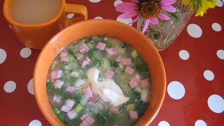 Окрошка на сыворотке с хреном