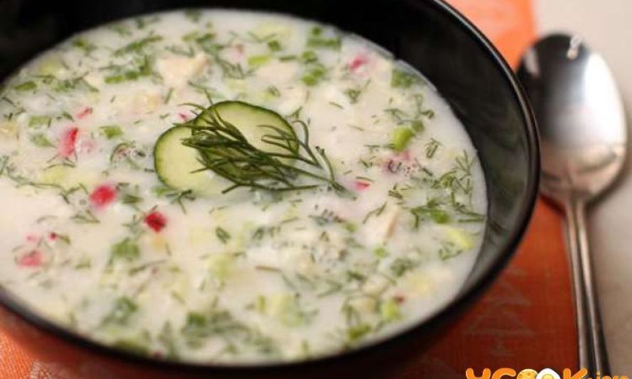 Рецепт окрошка на тане с курицей