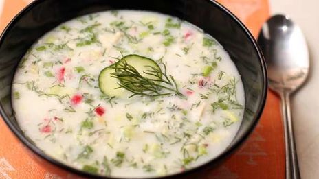 окрошка на тане с курицей