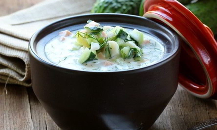 Рецепт окрошка на воде с вареной колбасой и майонезом