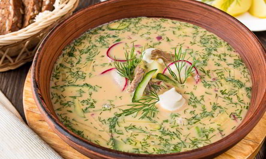 Рецепт окрошка с говядиной на квасе