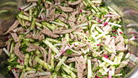 окрошка с говядиной на квасе