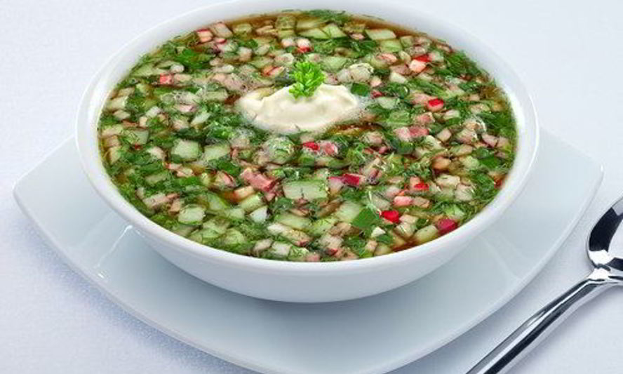 Рецепт окрошка с колбасой на квасе классическая