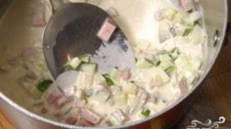 окрошка с колбасой