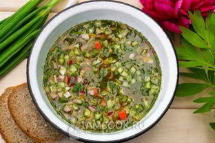 Окрошка с крабовыми палочками