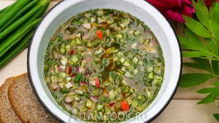 Окрошка с крабовыми палочками