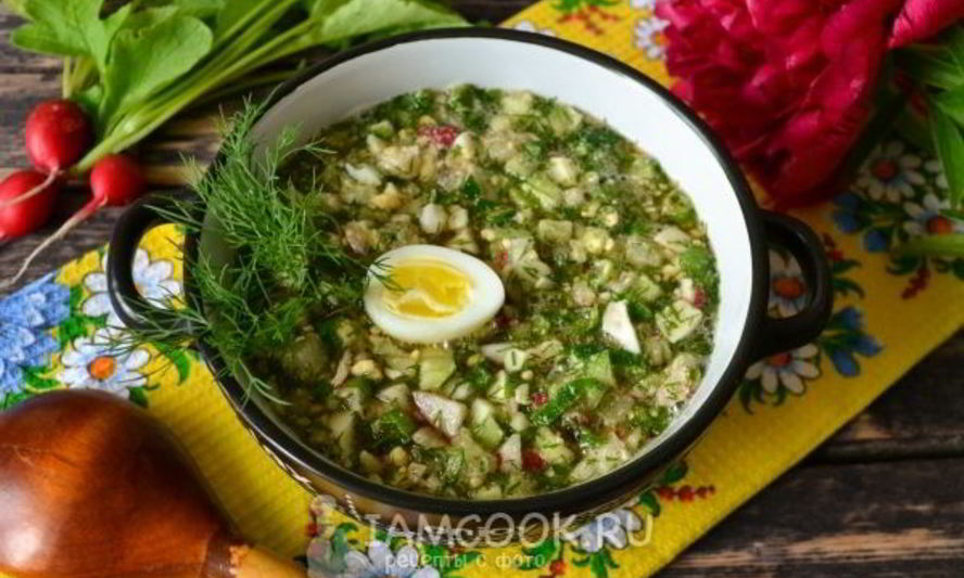 Рецепт окрошка с редиской на квасе