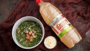 Окрошка с рыбой холодного копчения