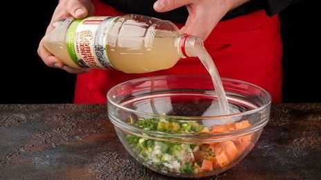 окрошка с рыбой холодного копчения